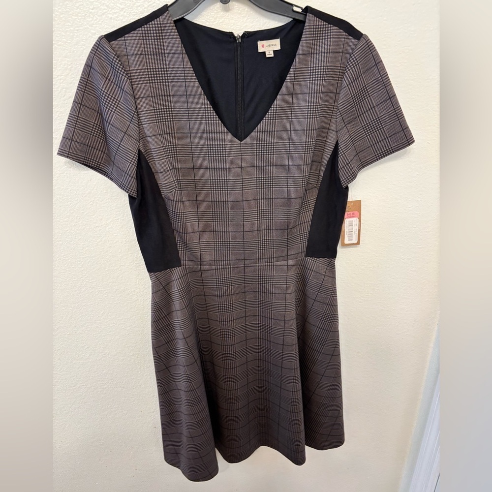 Daniel Cremieux Black and Gray Plaid Mini Dress - Picture 2 of 5